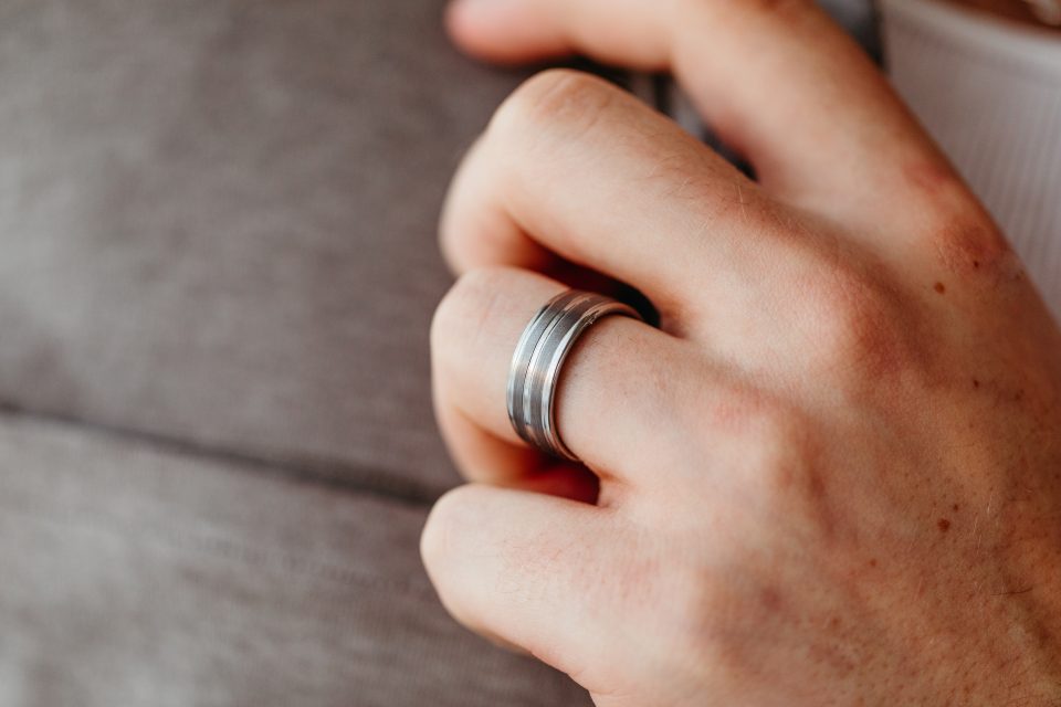 Mens 8MM Tungsten wedding band