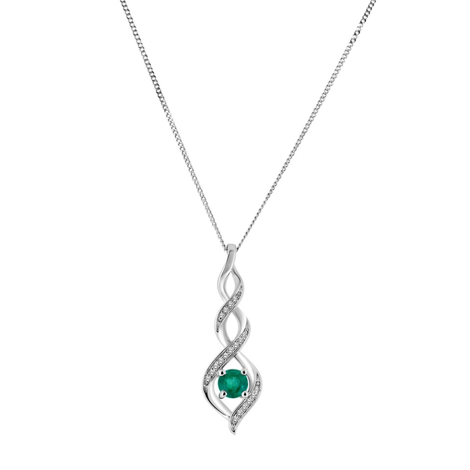 Pendant Ruby and .05 Carat TW Diamonds in 10kt White Gold