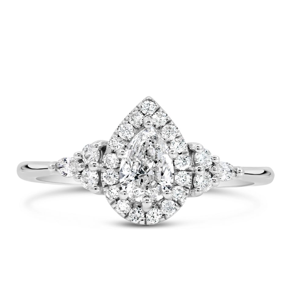 Ring with .74 Carat TW of Diamonds in 18kt White Gold