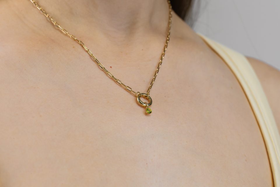 4mm Peridot Charm in 10kt Yellow Gold